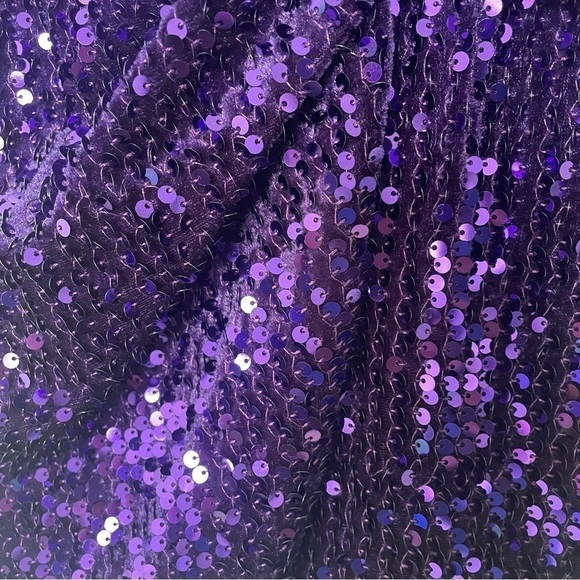 New ZARA Sequin Glitter Purple Ruched Blazer Mini Dress - Picture 7 of 7
